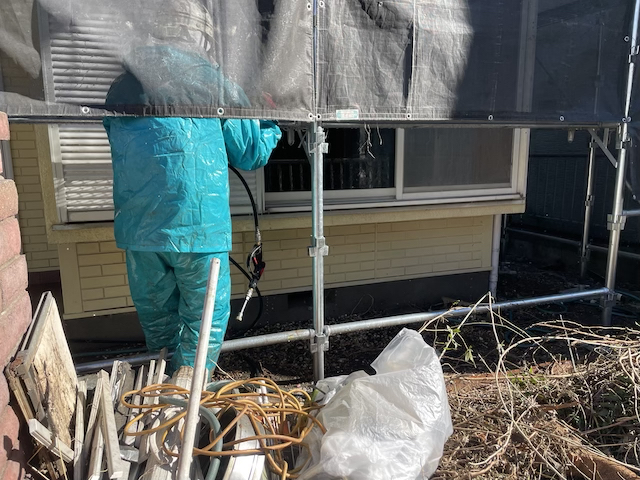 春日部市　サイディング外壁塗装工事　高圧洗浄